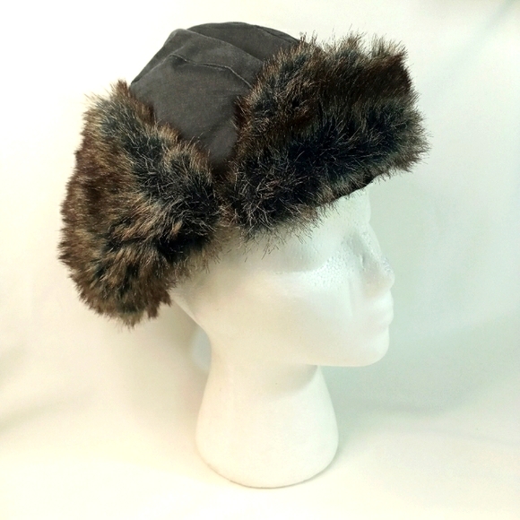 REI Child's Cotton Faux Fur Ear Flap Hat  7-14Y - Picture 9 of 10